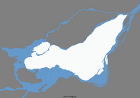Carte vierge Montréal région administrative de Montréal en blanc