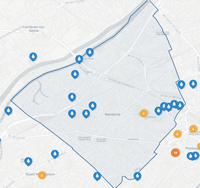 Carte Nanterre fontaine eau