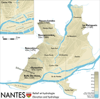 Carte relief altitude Nantes
