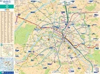 Carte de Paris grande carte avec les rues, les boulevards et les stations de métro