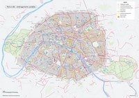 Carte de Paris avec les principales pistes cyclables