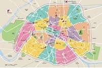 Grande carte de Paris intra-muros avec les monuments importants, Notre-Dame de Paris