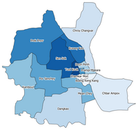 Carte de Phnom Penh administrative avec les quartiers