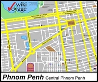carte centre-ville Phnom Penh rues restaurants