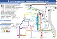 carte Phnom Penh transports publics bus simplifiée en kmer