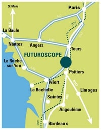Carte du Futuroscope de Poitiers et des alentours