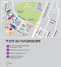 carte campus site Futuroscope Poitiers bus
