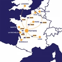 carte Poitiers connexions transports villes