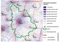 carte Poitiers département Vienne densité population