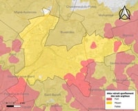 Grande carte de Poitiers avec le risque de retrait et de gonflement des sols argileux
