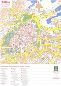 Carte du centre de Tallinn avec les attractions importantes