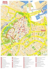 Carte de Tallinn avec les lieux intéressants en russe