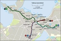 carte Tallinn lignes de tram