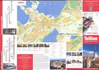 Carte Tallinn avec les rues, les informations touristiques, les lignes de tram, de bus et un zoom sur le quartier Kadriorg