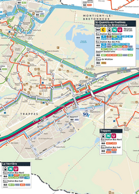 Carte Trappes transport bus train