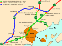 Carte autoroute Venise